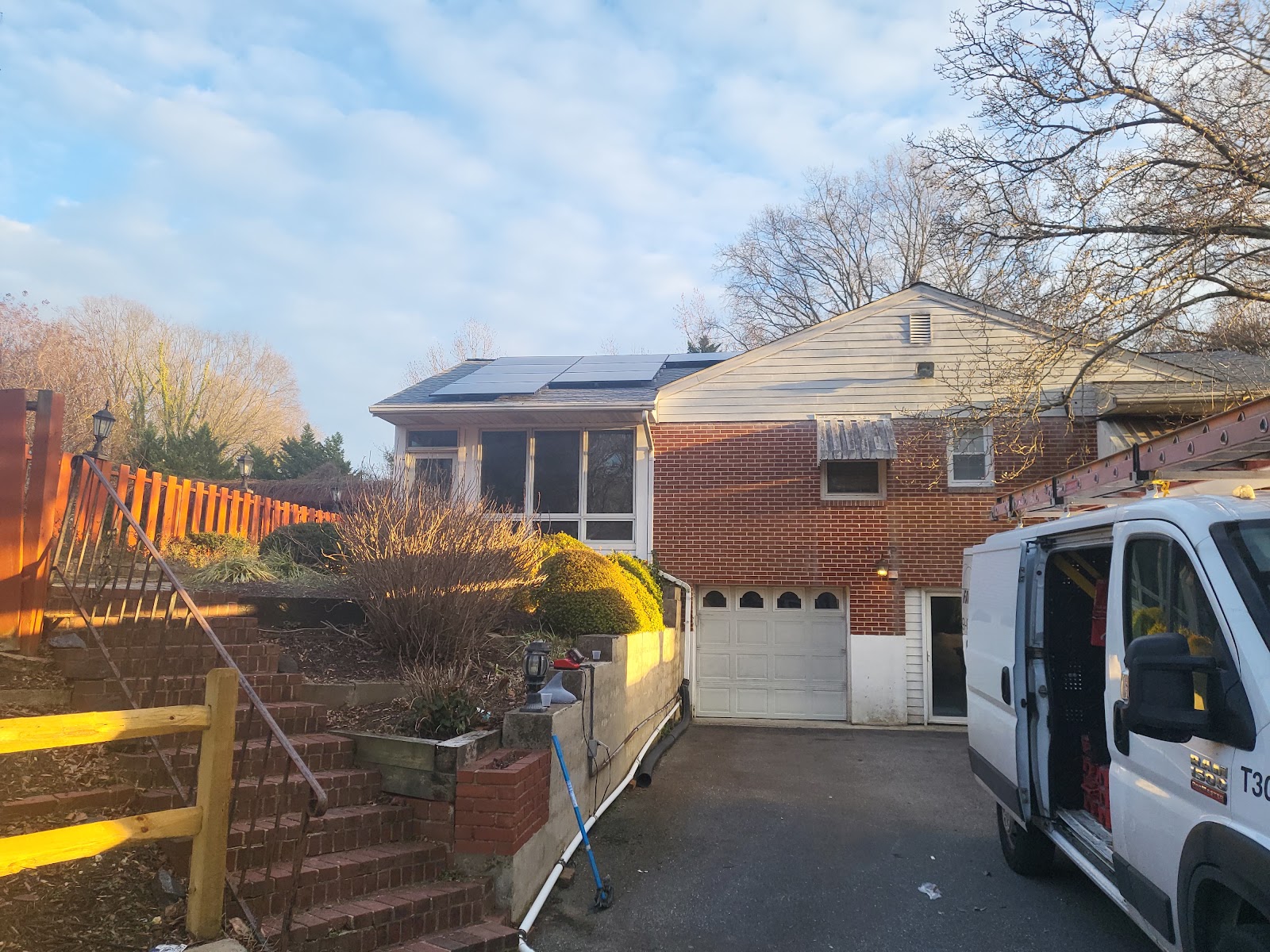 Wide angle view of 73 Hanwha Qcell solar panels installed on residential roof in Edgewater Maryland by Solar Yoda LLC